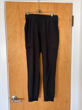 90 Degree By Reflex Black Elastic Waist Track Pants Joggers